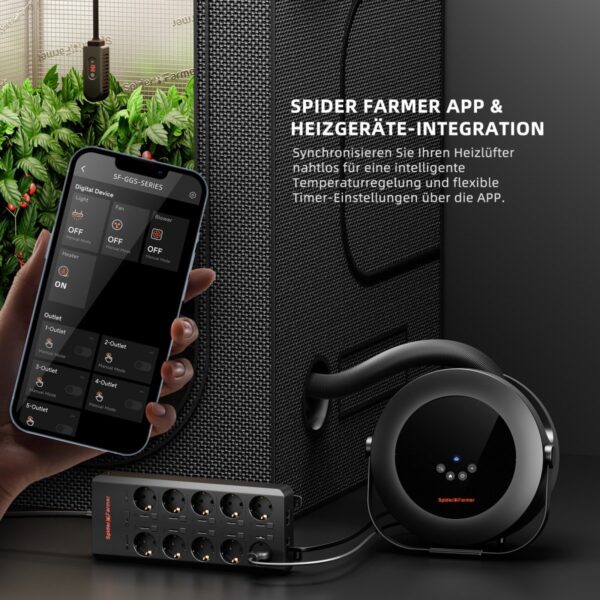 Spider Farmer 540W küttekeha erinevate nurkade alt