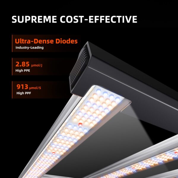 Spider Farmer G4500 LED-lambi tihedalt paigutatud dioodid