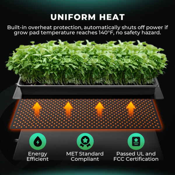 Mars Hydro VG80 80W LED Kasvulamp koos idutamise alustega ja soojendusmatiga