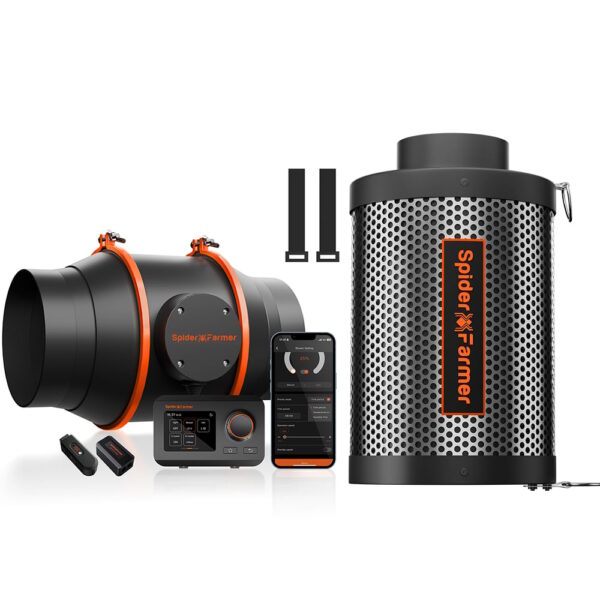 Spider Farmer 4-tolline ventilatsioonikomplekt ventilaatori ja filtriga