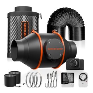 Spider Farmer 4-tolline ventilatsioonikomplekt koos kõigi osadega