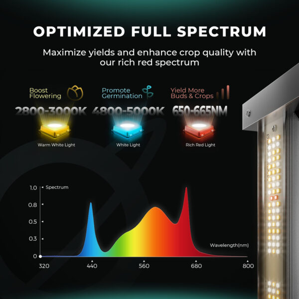 Mars Hydro FC 4000-EVO 320W hämardatav Samsung EVO LED kasvulamp täisspektriga 120x60cm kasvukastile