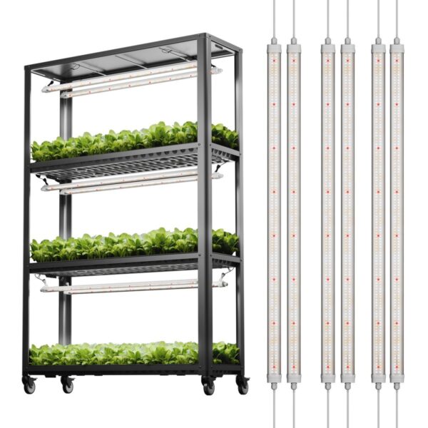 Spider Farmer Glow80 kolmetasandiline taimeriiul koos LED-valgustitega