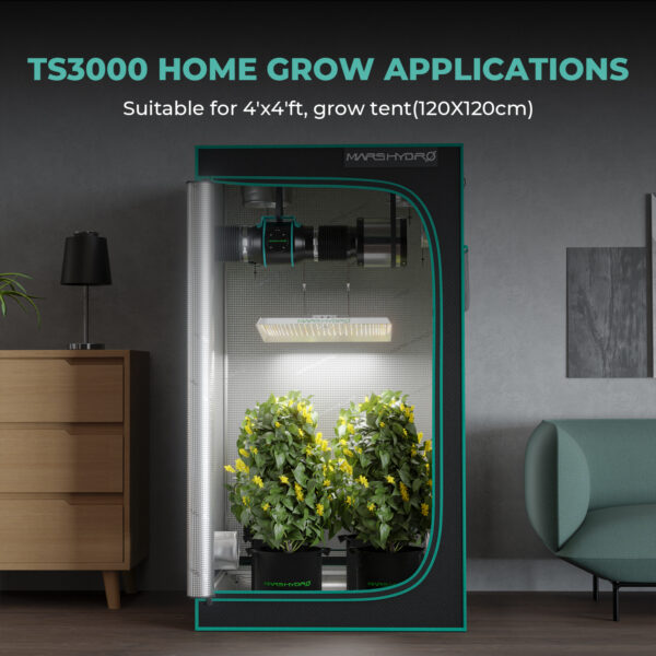 Mars Hydro TS3000 420W LED Kasvulamp ja 150x150cm kasvutelk koos 6-tollise iFresh ventilatsioonisüsteemiga