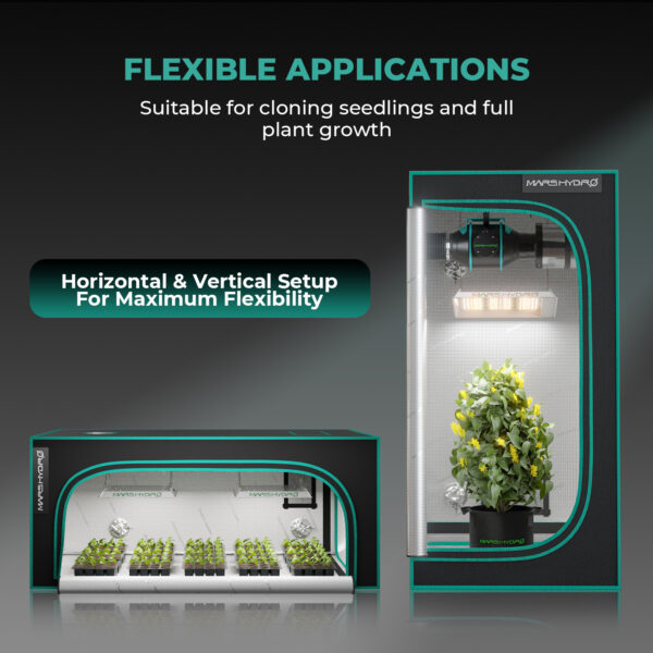 Mars Hydro TS600 2 komplekti 100W täisspektriga LED kasvulambid 120x60cm kasvukasti jaoks