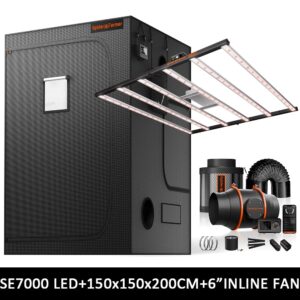 Spider Farmer SE7000 kasvatuskomplekt koos 150x150cm telgi ja ventilatsiooniga