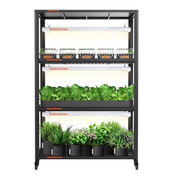 Spider Farmer SF600 3-korruseline taimeriiul koos LED-valgustitega