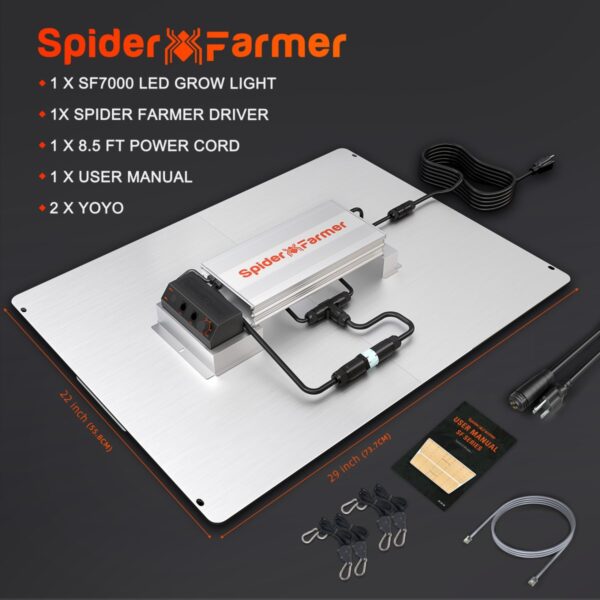 Spider Farmer SF7000 LED-lambi dioodide lähivaade.