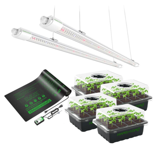 Mars Hydro VG80 80W LED Kasvulamp koos idutamise alustega ja soojendusmatiga