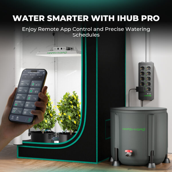 Mars Hydro 50L kokkupandav ämbri tilguti kastmissüsteem koos iHub Pro nutika toiteplokiga