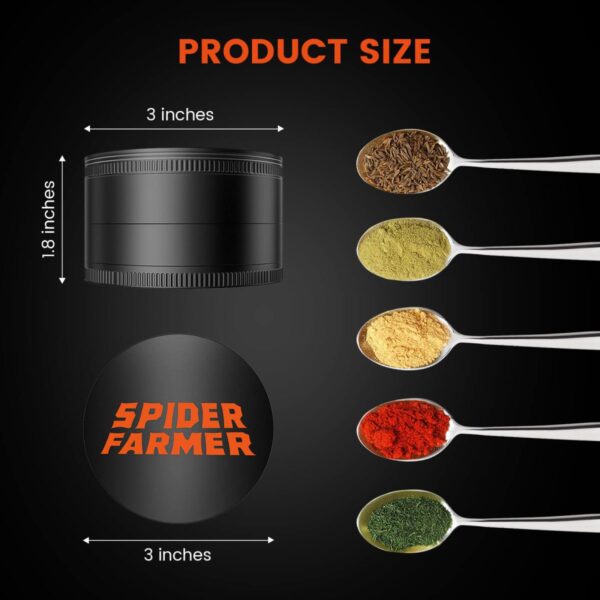 Spider Farmer maitseaineveski jahvatuskambriga