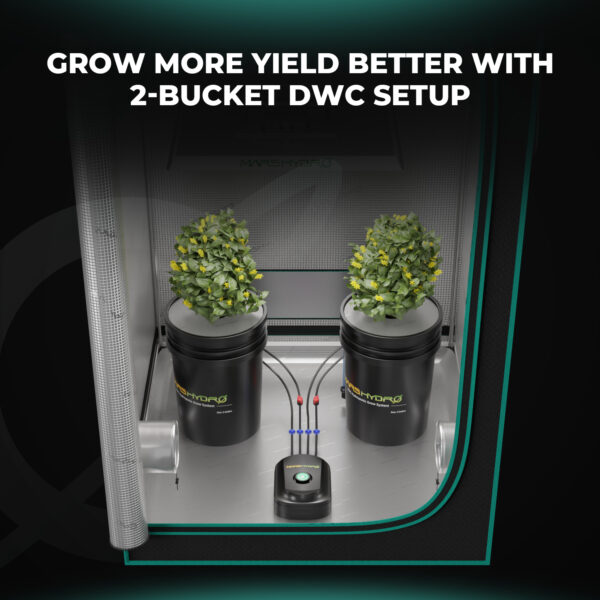 Mars Hydro 5-Gallon DWC süsteemi kaks taimeämbrisse ja 8-tollised kasvukorvid