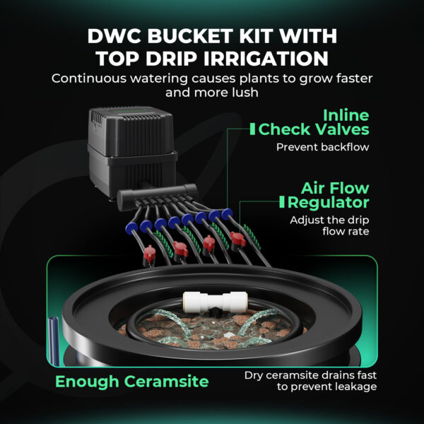 Mars Hydro 4-ämbriline 5-Gallon DWC hüdropooniline süsteem