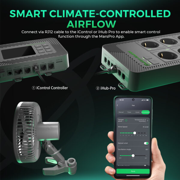 Mars Hydro M6 6-tolline klambriga telgi ventilaator