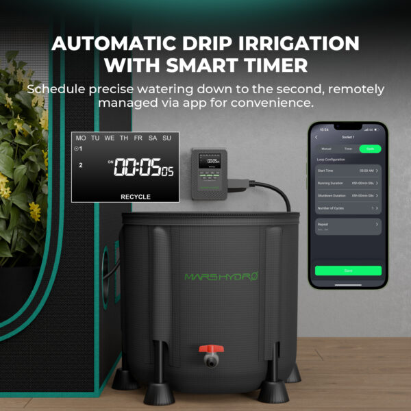 Mars Hydro 50L kokkupandav taimekastmissüsteem iTime nutika veekontrolliga