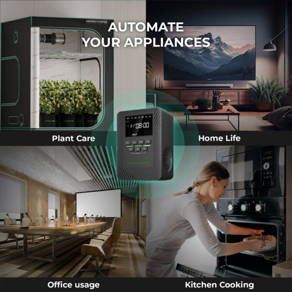 Mars Hydro iTime 2-in-1 nutikas taimer kahe pistikupesaga