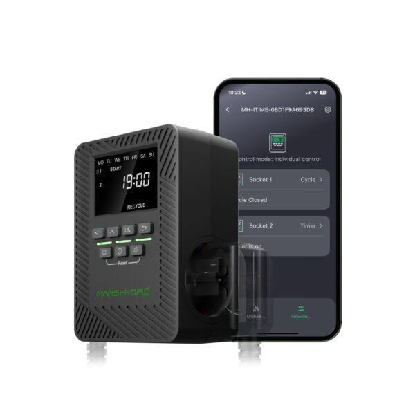 Mars Hydro iTime 2-in-1 nutikas taimer kahe pistikupesaga