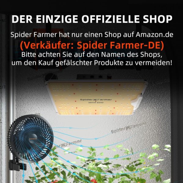 Spider Farmer kasvutelgi ventilatsioonisüsteemi skeem