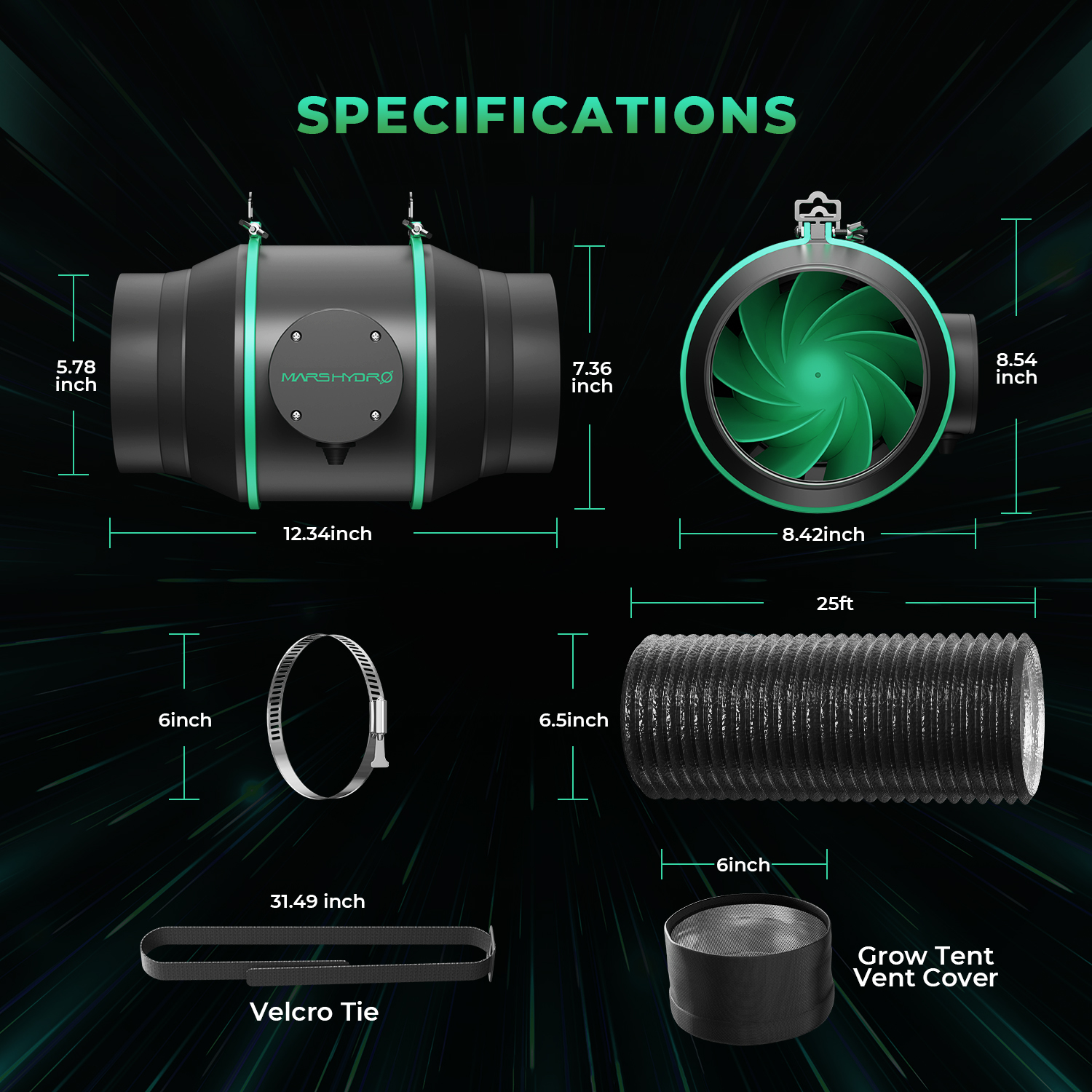 Mars Hydro FC-E6500 Nutikas LED Kasvulambi Komplekt 150x150x200cm Telgiga ja iHub-Pro - Image 8