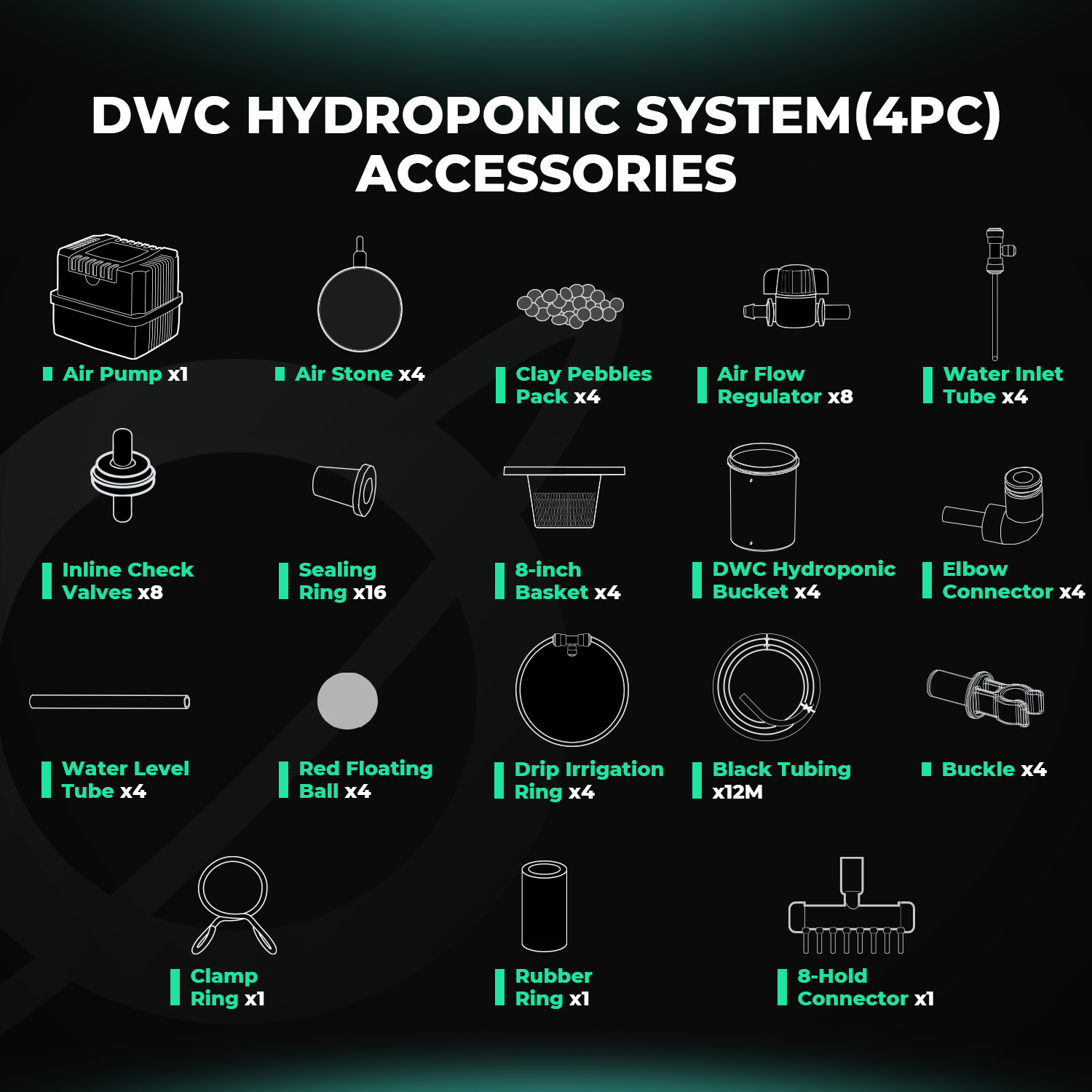Mars Hydro Nutikas DWC 4-ämbriline Hüdroponika Komplekt iTime Taimeriga - Image 9
