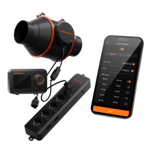 Spider Farmer 4-tolline torventilaatori komplekt GGS kontrolleri ja AC5 pistikupesaga