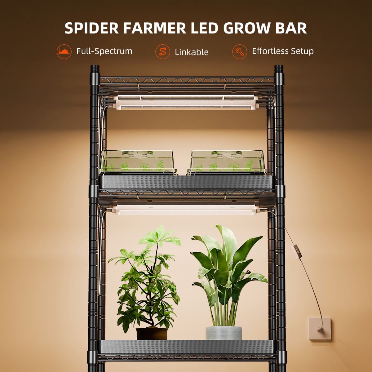 Spider Farmer 80W hämardatav täisspektriga LED kasvulampide ribade komplekt