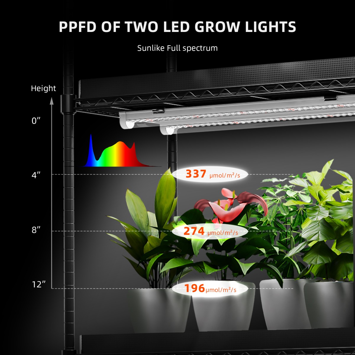 Spider Farmer 80W hämardatav täisspektriga LED kasvulampide ribade komplekt
