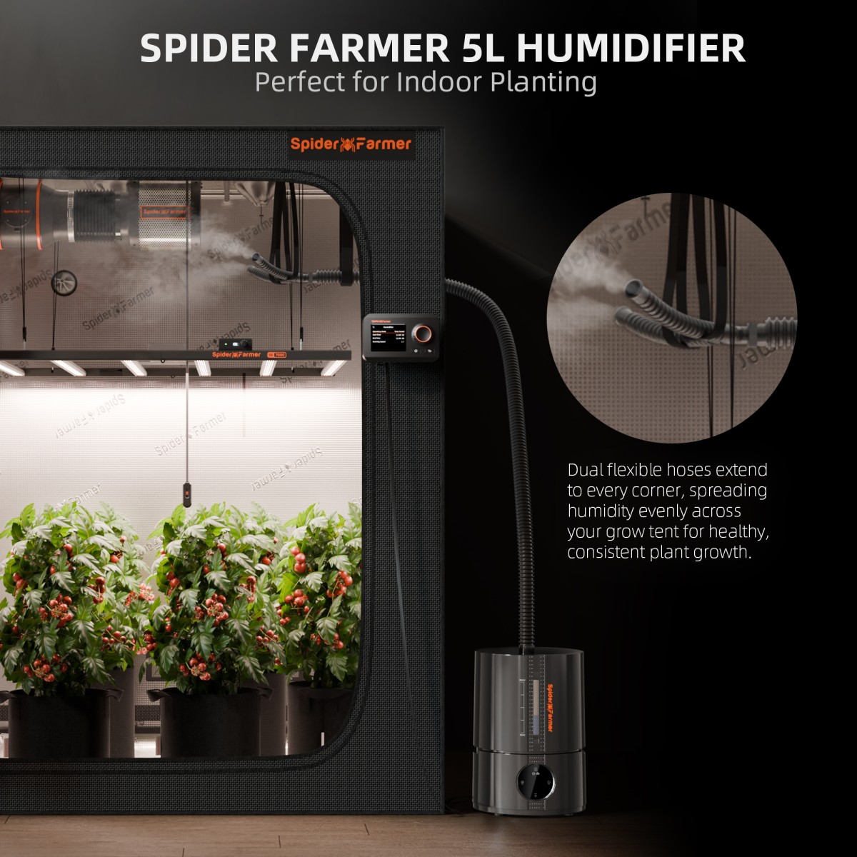 Spider Farmer 5L Õhuniisutaja ja GGS AC5 Nutikas Toiteploki Komplekt - Image 10