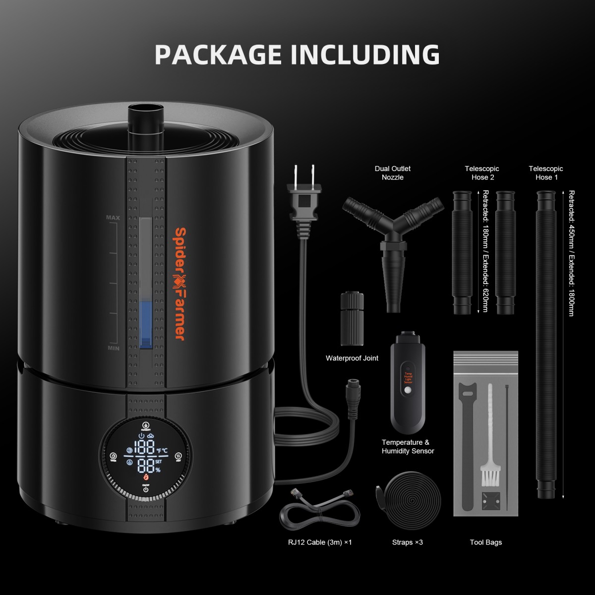 Spider Farmer 5L Õhuniisutaja ja GGS AC5 Nutikas Toiteploki Komplekt - Image 12