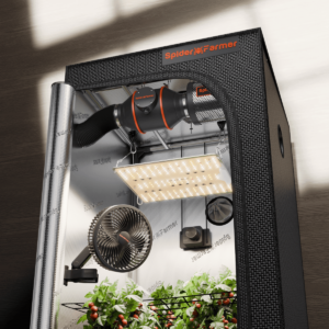 Spider Farmer 60x60x140 cm kasvutelkide komplekt SF1000D LED kasvulamp ja ventilatsioon