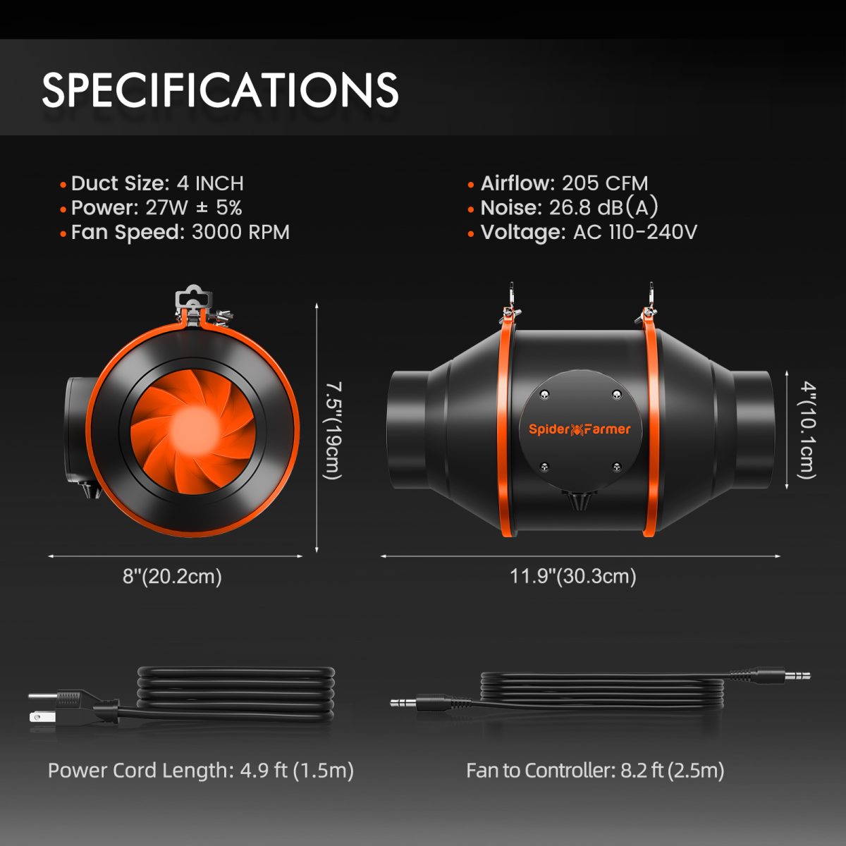 Spider Farmer kasvutelkide täiskomplekt SF4000 LED lamp ja ventilatsioon