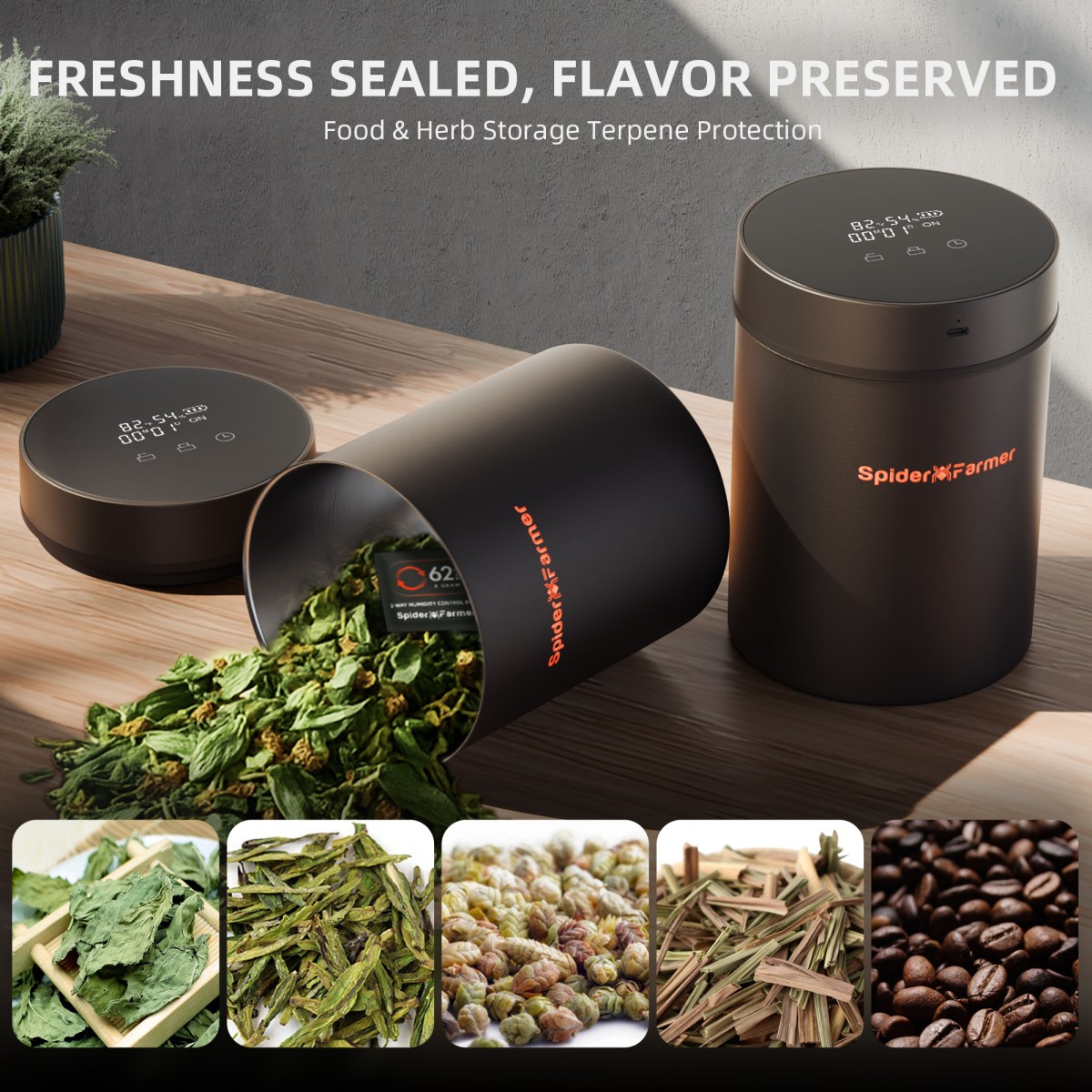 Auto-Cure nutikas säilituspurk niiskuskontrolliga