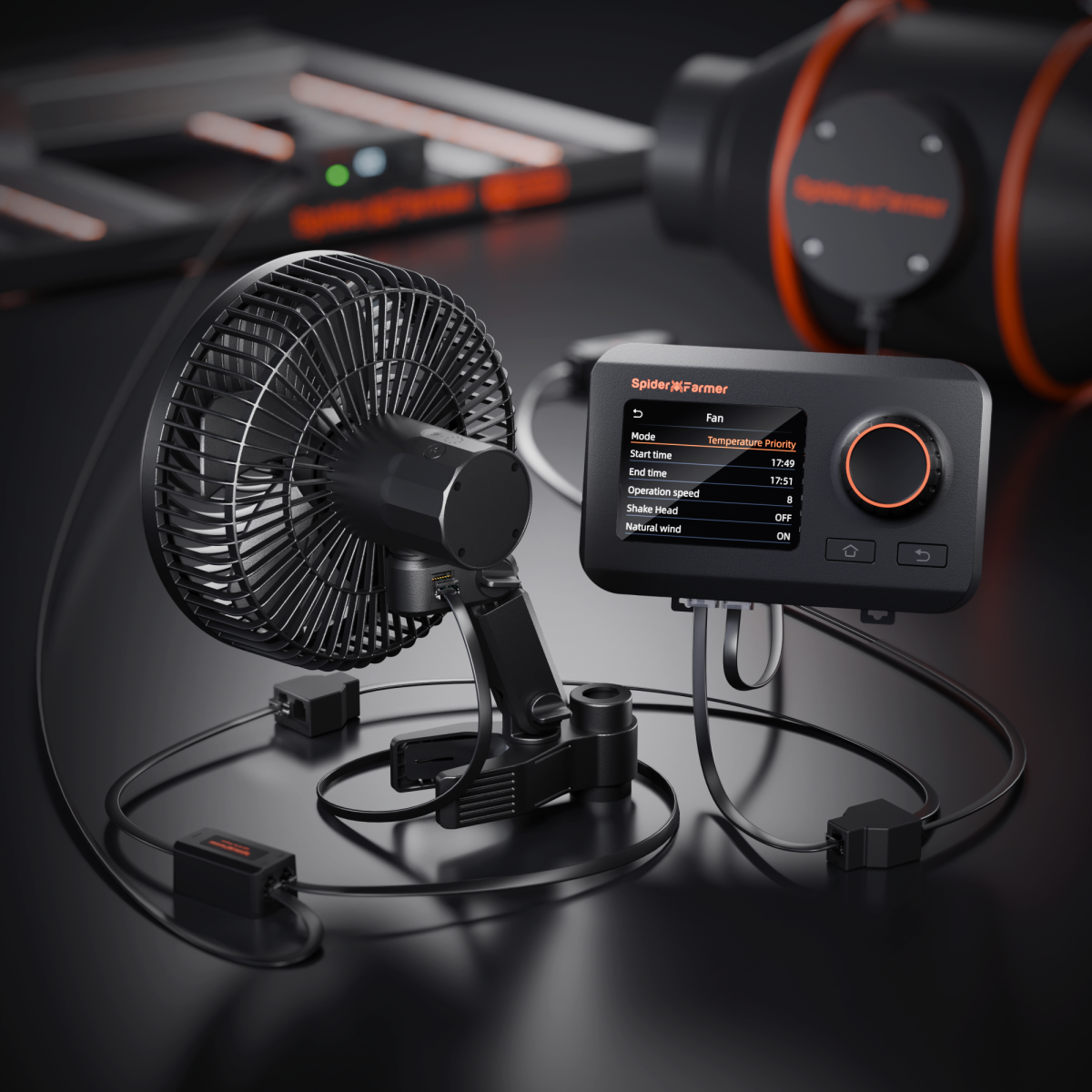 Spider Farmer GGS kliimakontroller ja klambriga ventilaator