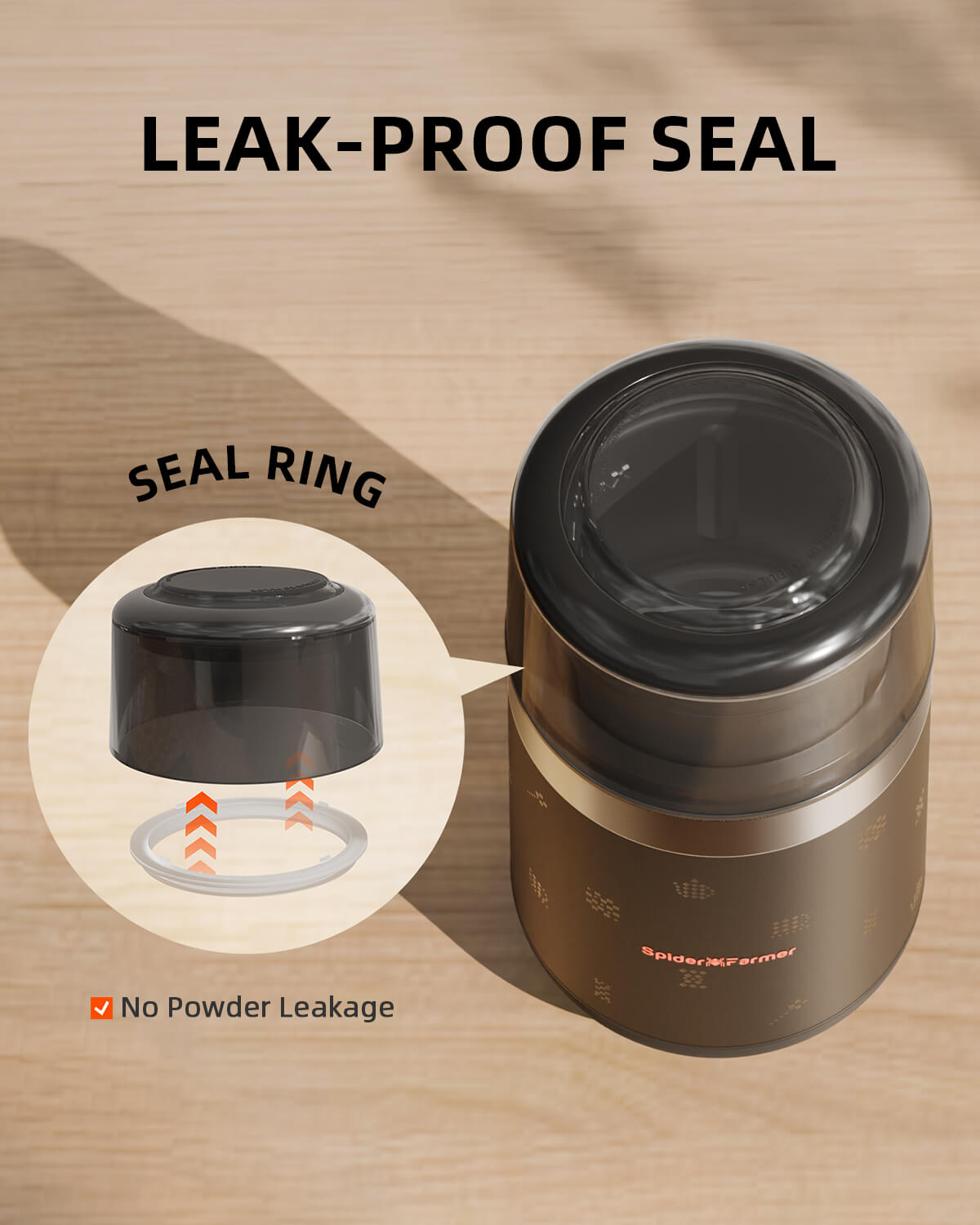 Spider Farmer Elektriline Maitsetaimede ja Vürtside Veski eemaldatava roostevabast terasest anumaga - Image 6