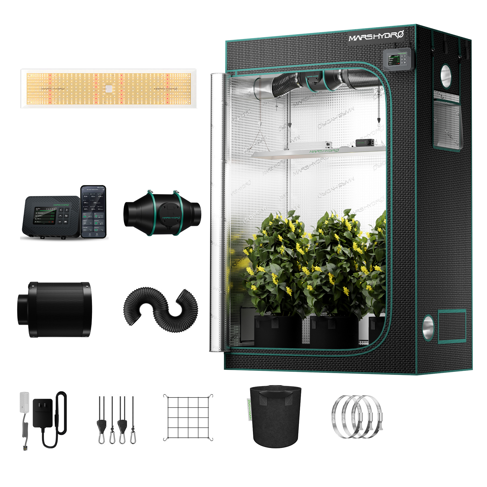 Mars Hydro TSL2000 nutikas kasvutelkikomplekt 300W LED valgusega