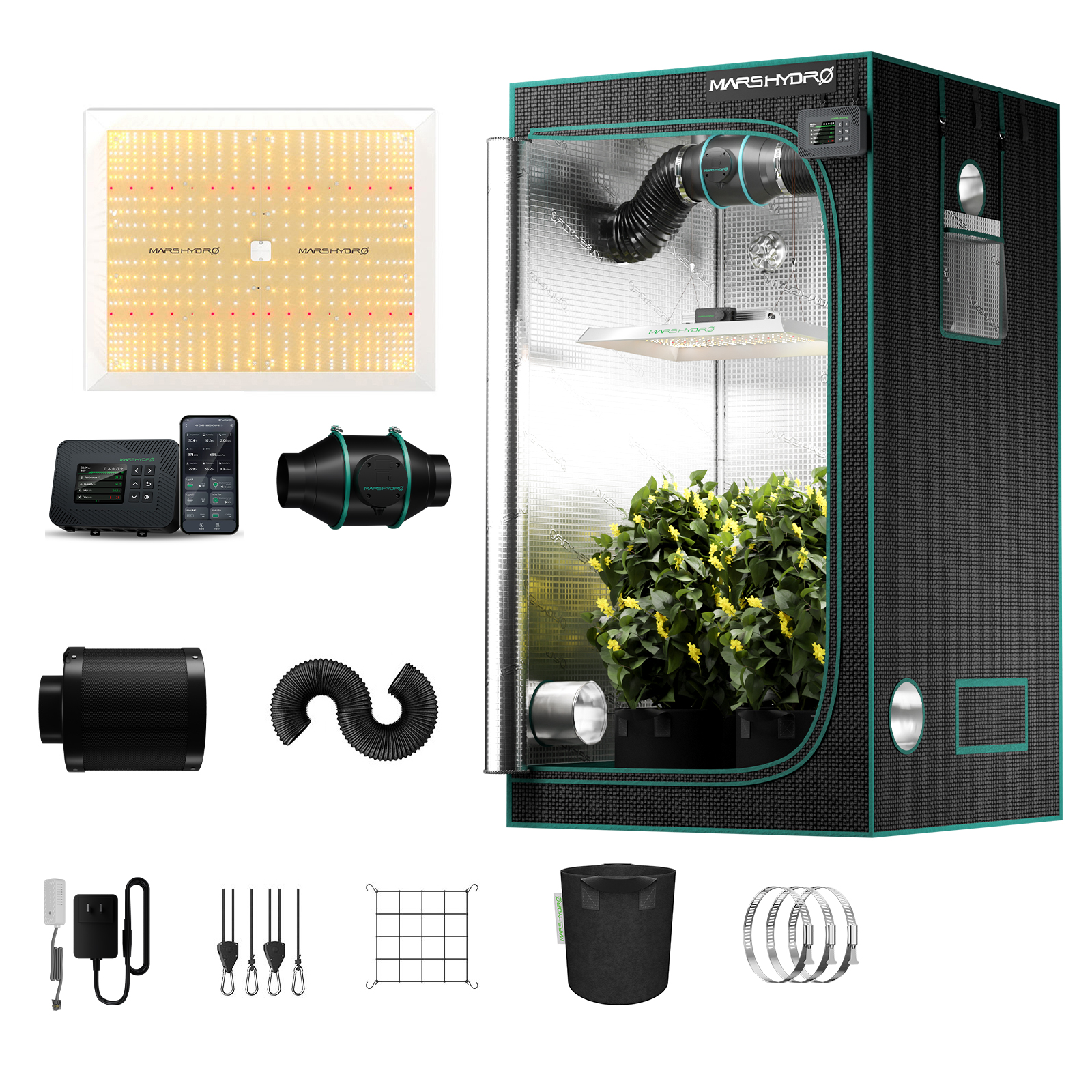Mars Hydro TSW2000 nutikas kasvutelkikomplekt 300W LED valgusega