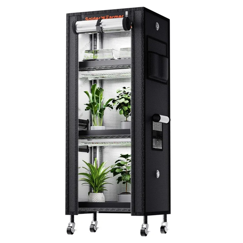Spider Farmer 4-tasandiline taimeriiul LED-valgustitega 60W, 40 x 30 x 120 cm